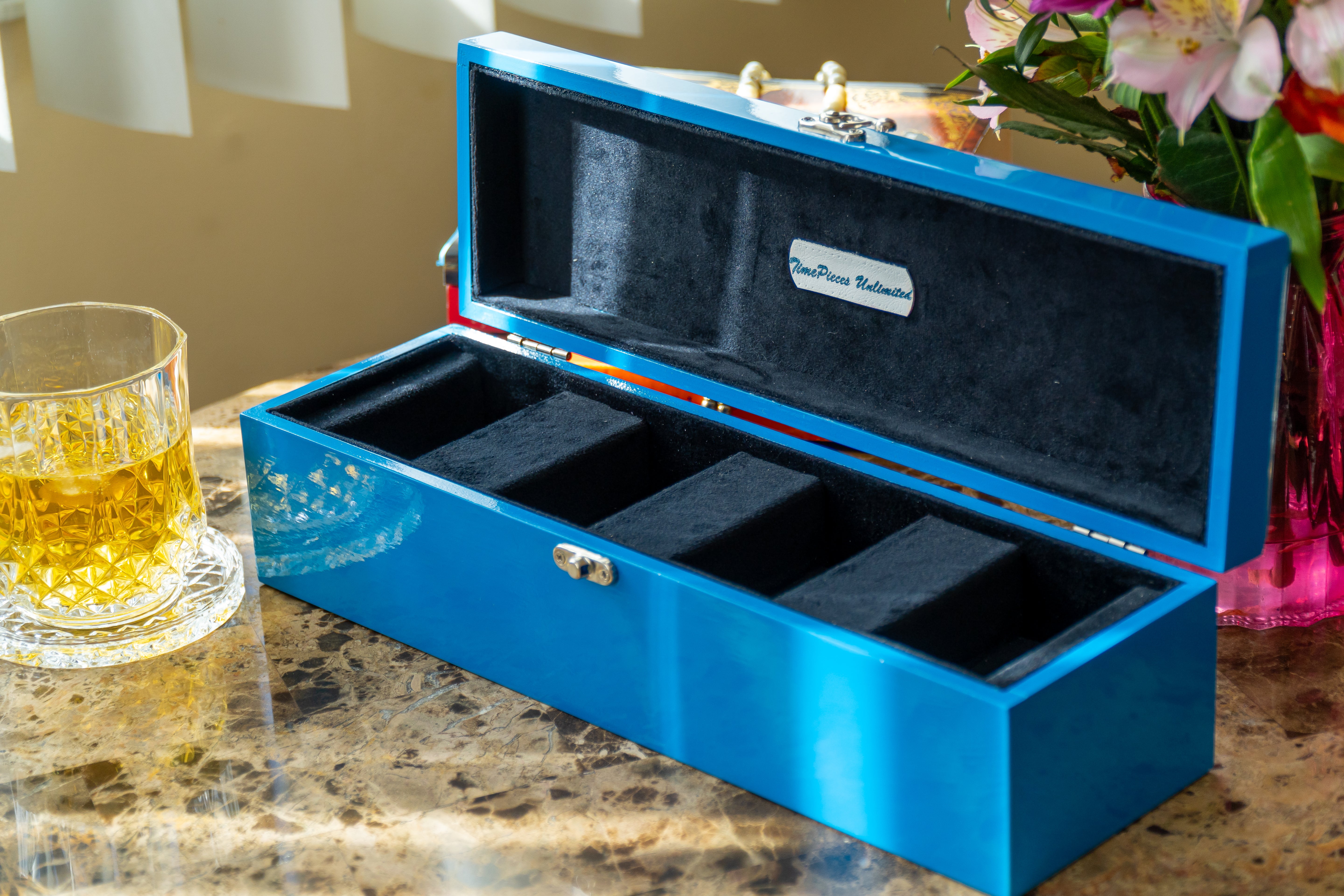 Ocean Blue with Black Velvet watch box