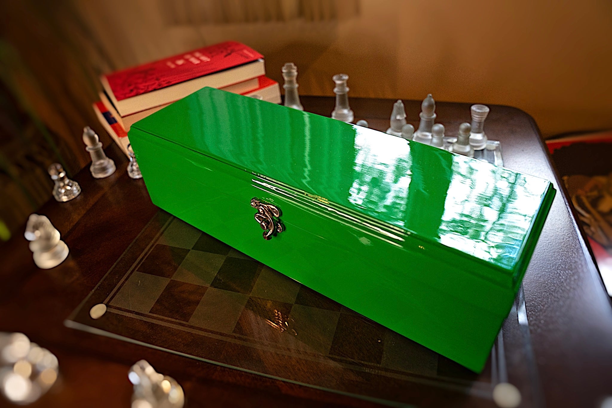 Islamic Green with Off-White Velvet watch box