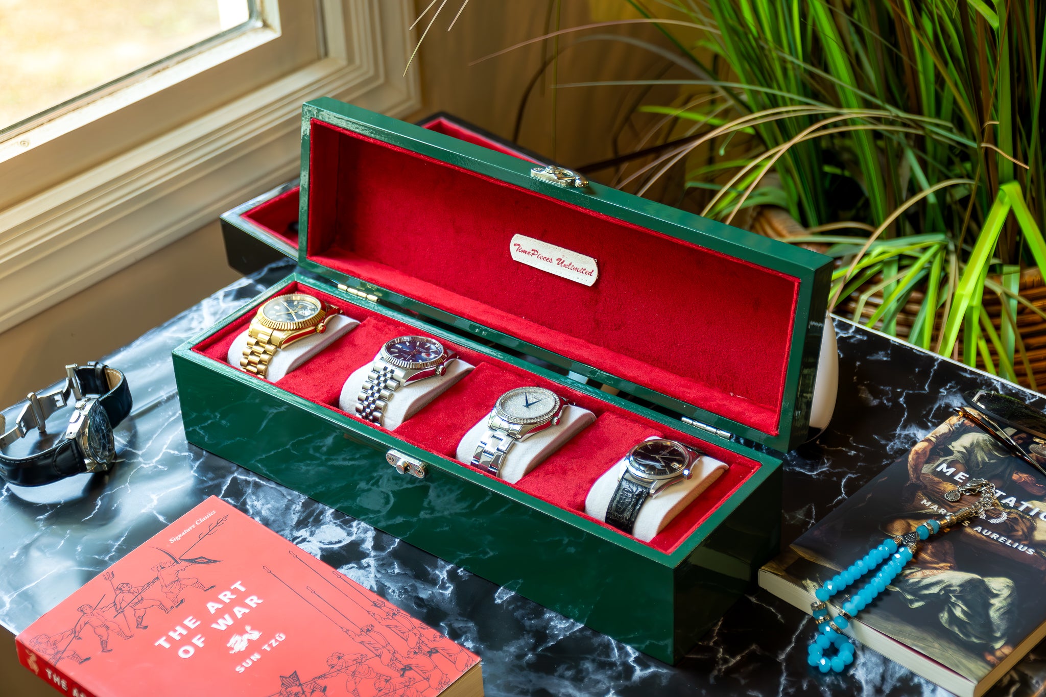 Bangladesh Green with Red Velvet watch box