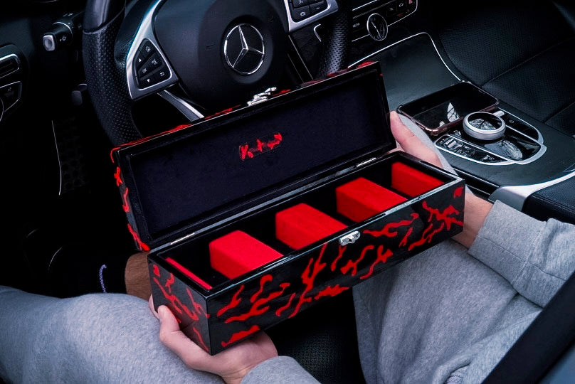 Red & Black Camouflage with Velvet Interior watch box