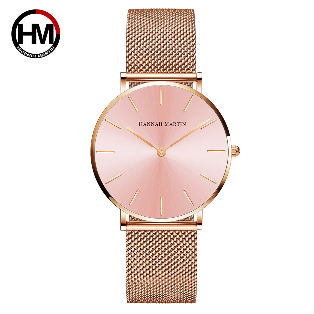 Women Watch Top Brand Rose Gold Waterproof Fashionable Nordic Minimalist Ladies Watches