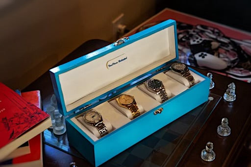 Electric Blue with OFF-White Velvet watch box