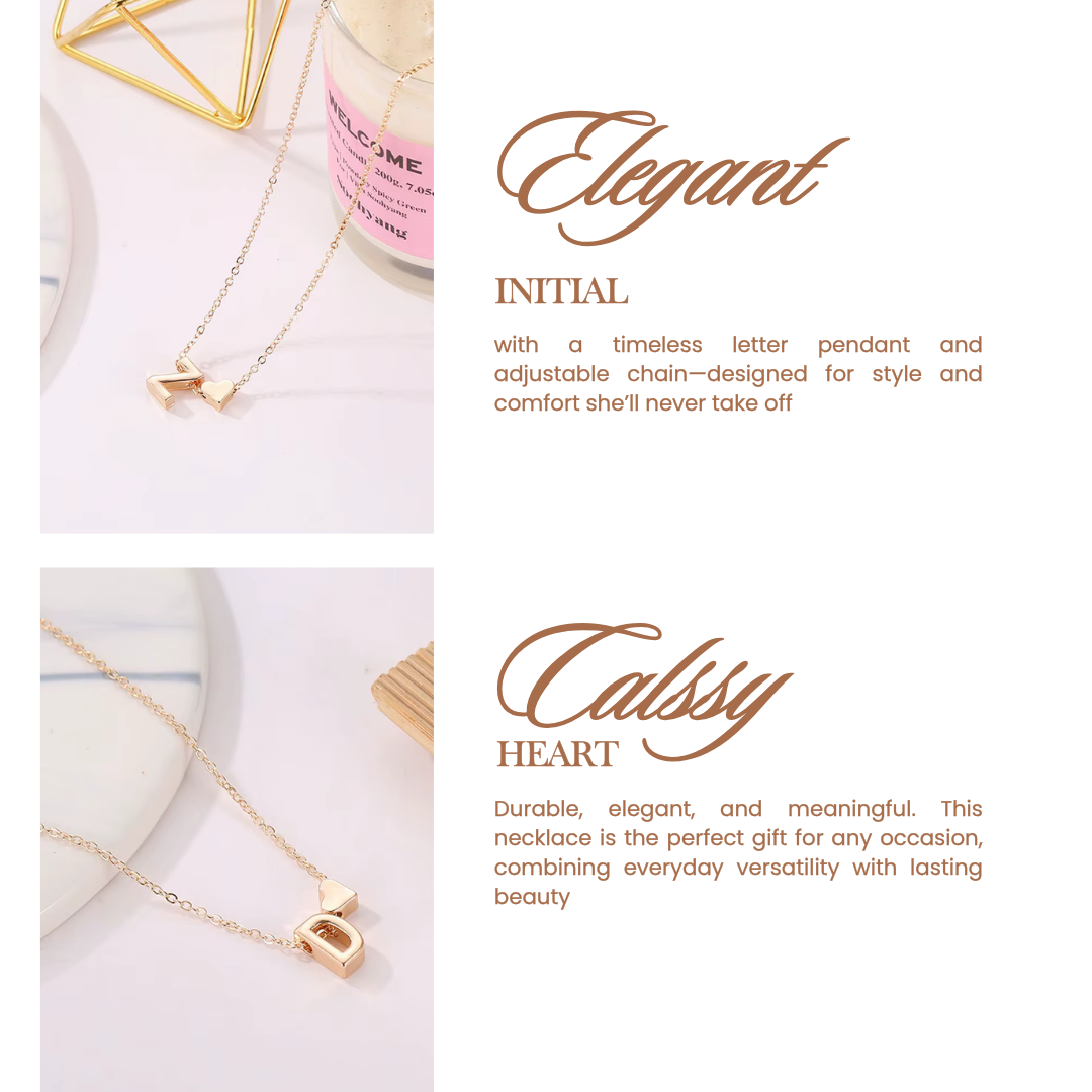 Heart Initial Necklace.