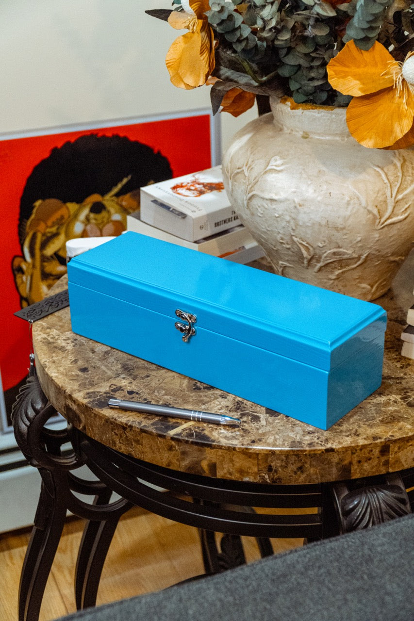 Electric Blue with OFF-White Velvet watch box